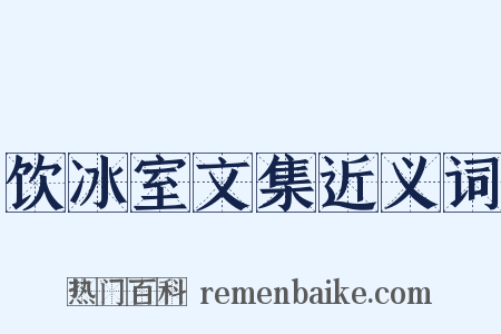 饮冰室文集近义词是什么意思的图片